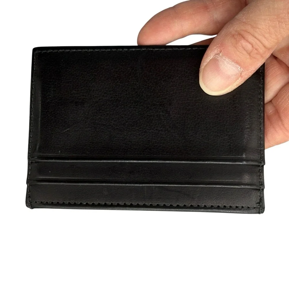 Coach Leather Card Case Very Dark Brown 5 Card Slots 3.9×2.8in Used EUC